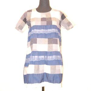 New light blue multi patterned patchwork and Lace bohemian top